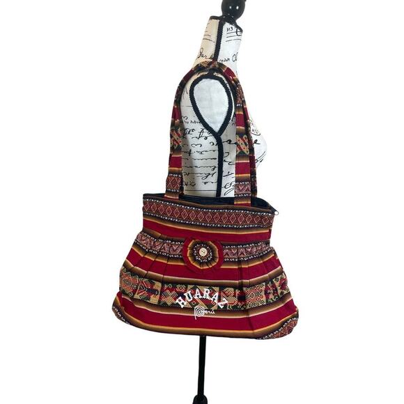 BOHEMIAN INKA TRIBAL SHOULDER BAG MULTICOLOR EMBROIDERED HANDMADE - Picture 7 of 12